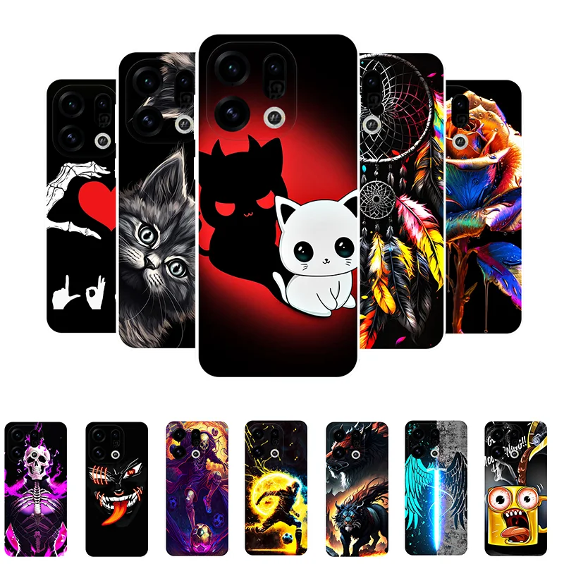 Pour coque OPPO Find X9 étui chat mignon souple housse de protection en TPU pour OPPO trouver X9 Pro X9Pro coque en silicone FindX9 pare-chocs