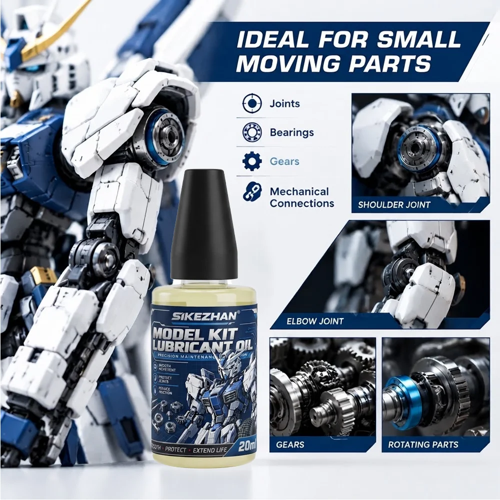 20ml Gundam Model Kit Lubricant Oil for Action Figure Plastic Joints Bearings Gears Precision Damping Fluid Anti Break Tight