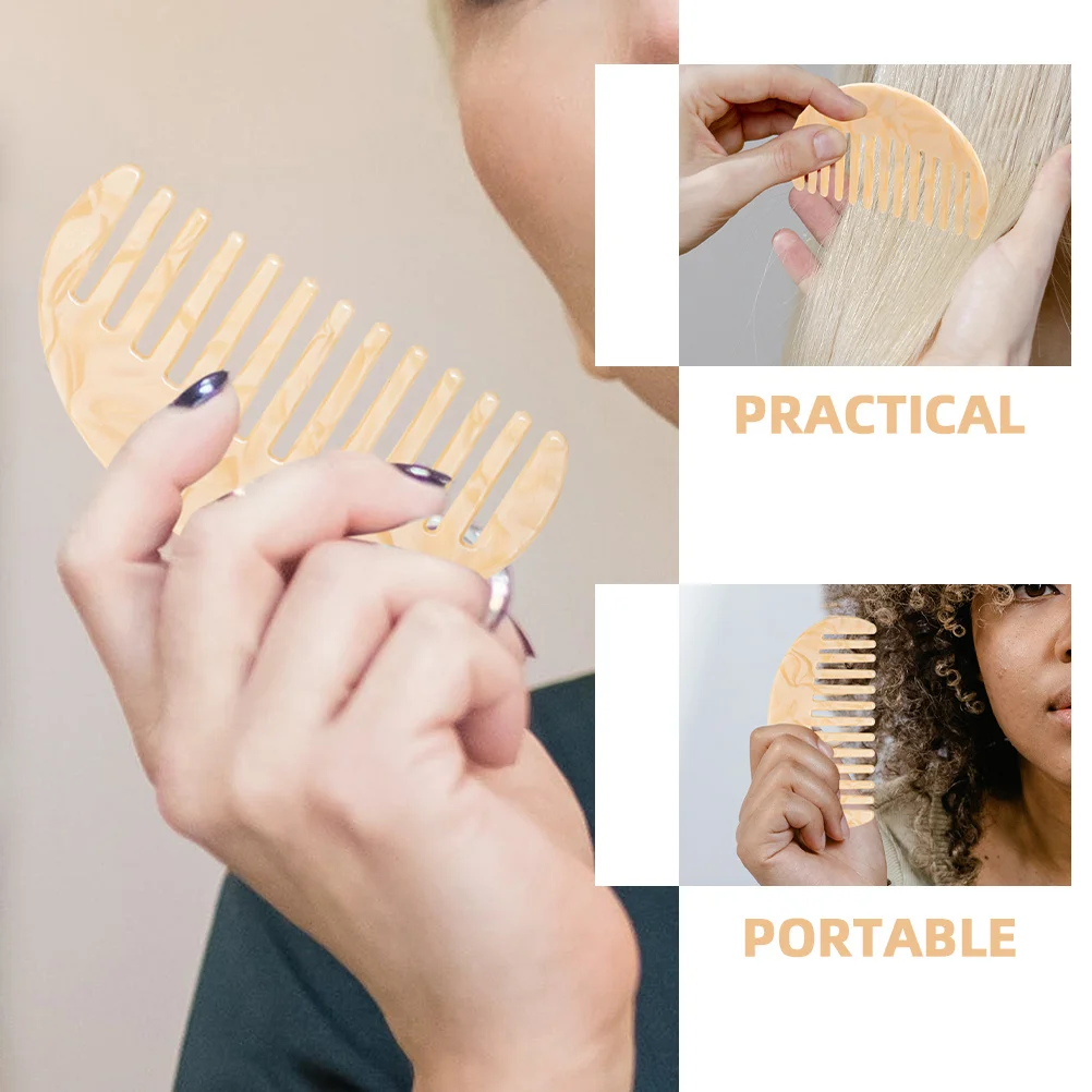 

2 Pcs Wide Tooth Comb for Curls Anti-static Decorative Hair Combs Accessories Curly Acetic Acid Barber