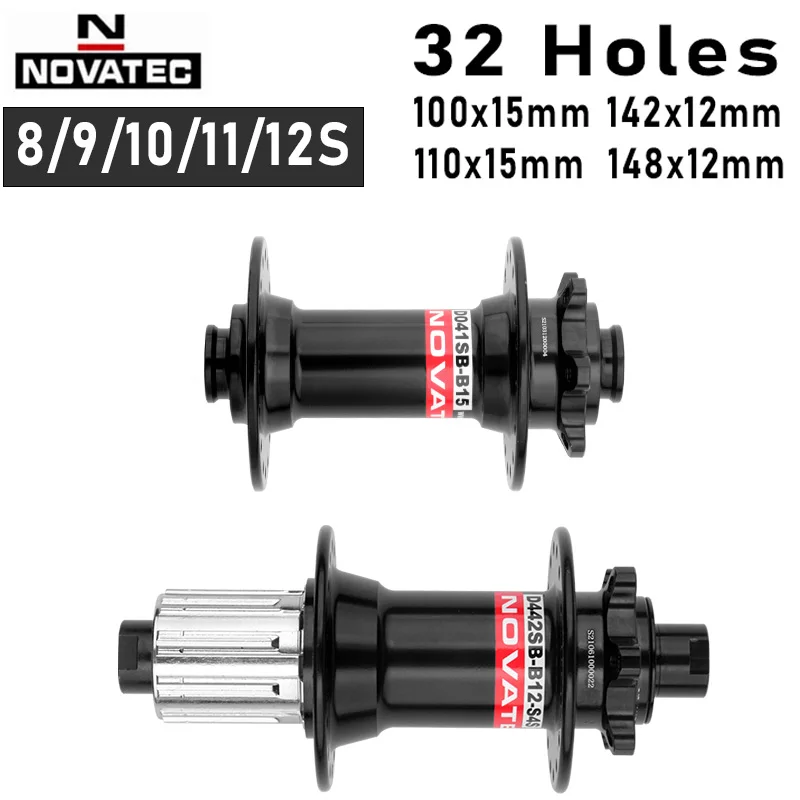 Novatec MTB Hub 8/9/10/11/12 Speed BOOST THRU 32 Holes MTB Bicycle Bearing 32H Hubs D442 D041 Mountain Bike 15/12MM 2/4 Bearing