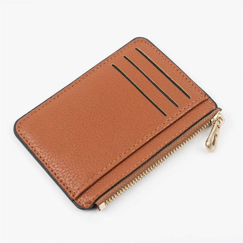 

Multi Card Slots Ultra-thin Zipper Credit Card Holder PU Leather Men's Wallet Slim Simplicity Coin Purse Wallet Cardholder Bags