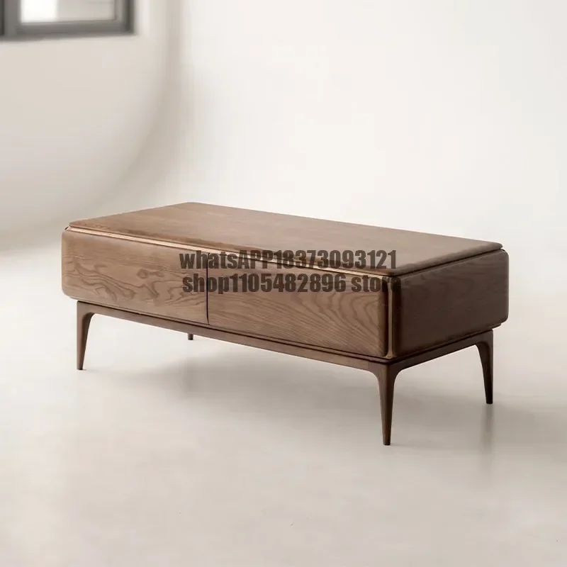 Nordic coffee table living room household small apartment all ash wood solid wood coffee table modern simple light luxury