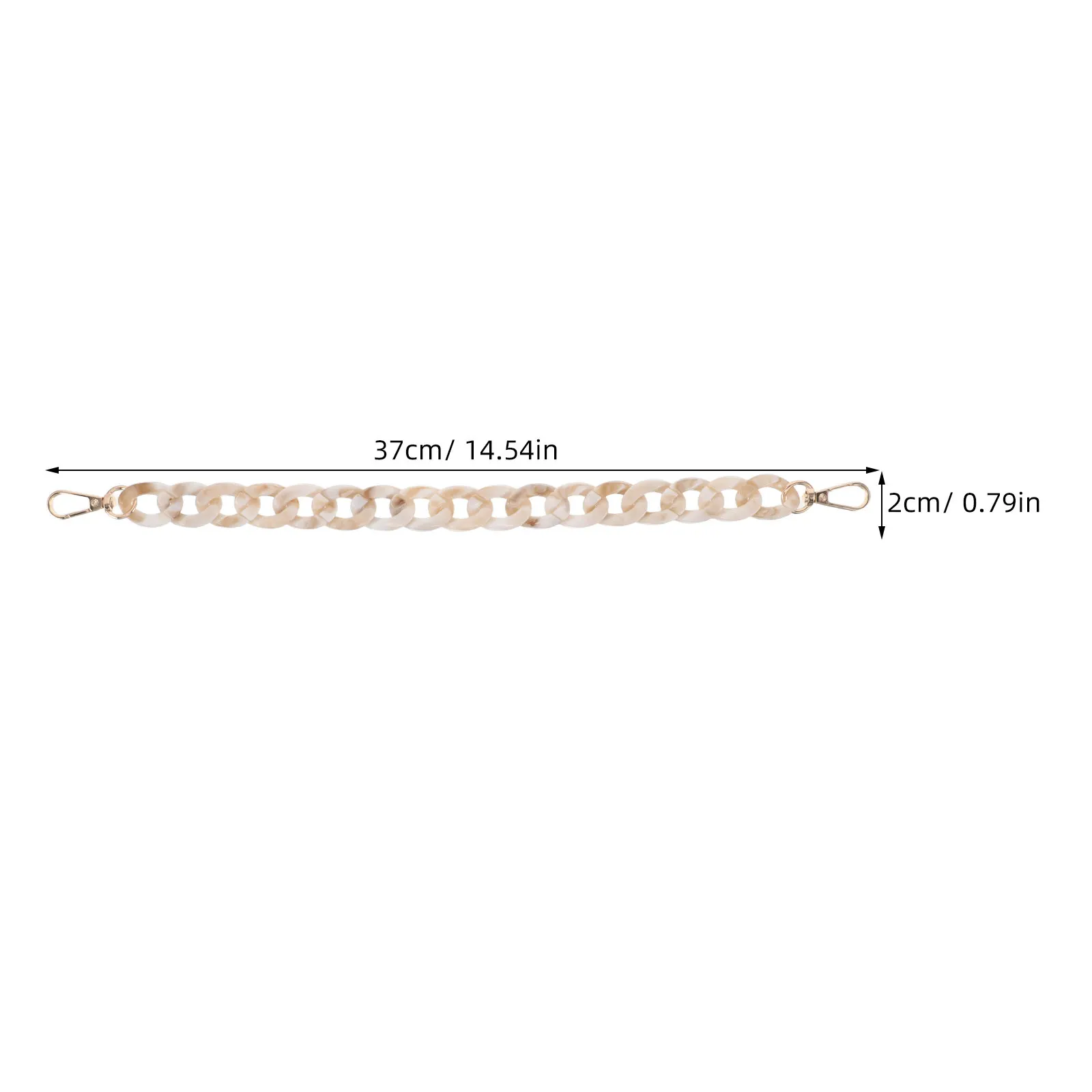 3Pcs Chic Resin Bag Chain Extender Set Fishbone Pattern Tangle-Free Lightweight Purse Strap Replacement for Shoulder Bags