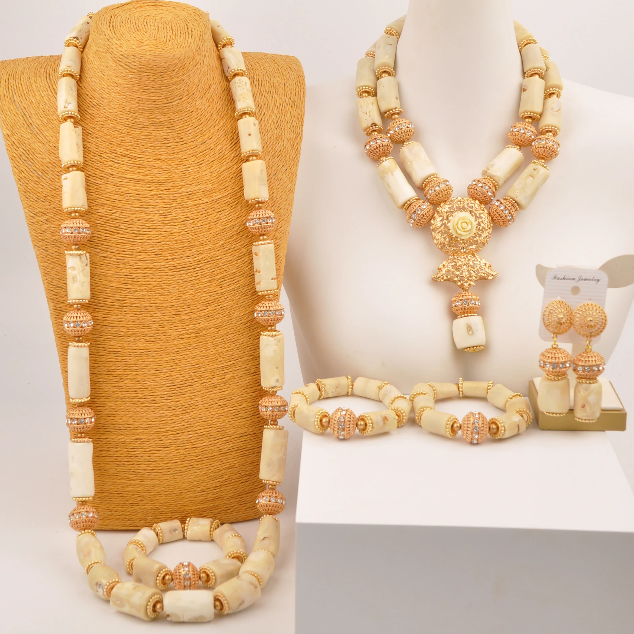 

Fashion 120cm Long Men Necklace Necklace Coral Bead Couple Jewelry Sets