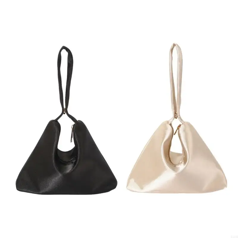 H3CB Elegant Solid Evening Clutch Bag With Closure Top Handle Dumpling Handbags For Prom Event And Wedding Parties
