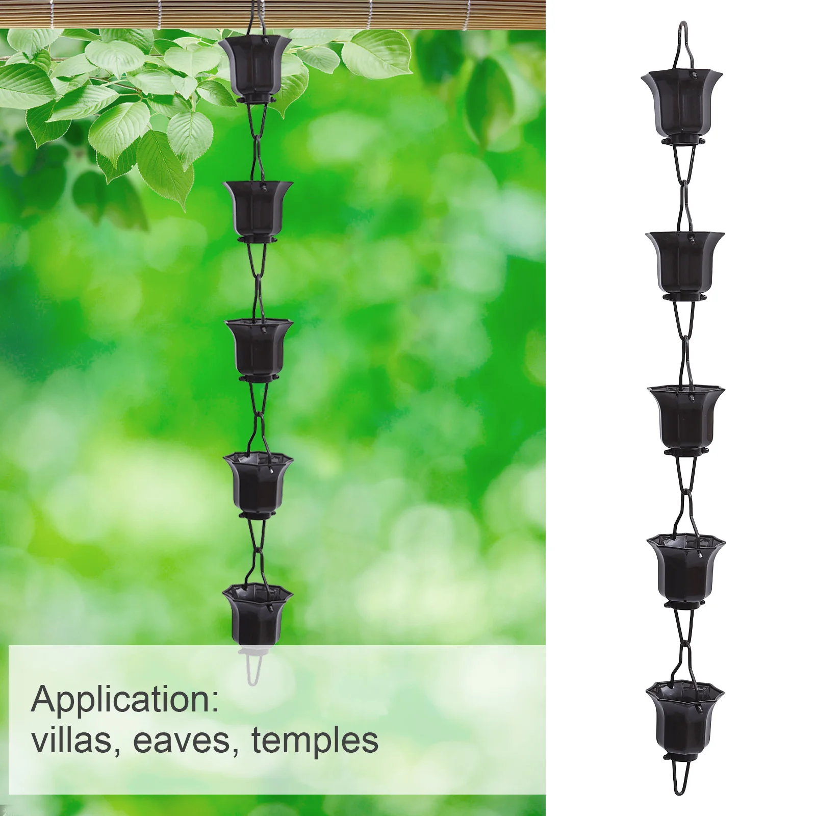 

1 шт. 1 м Декоративный лотос для водосточной трубы, садовый декор, замена, в японском стиле, декоративные чашки-лотосы, цепь-колокольчик для дождя, медный