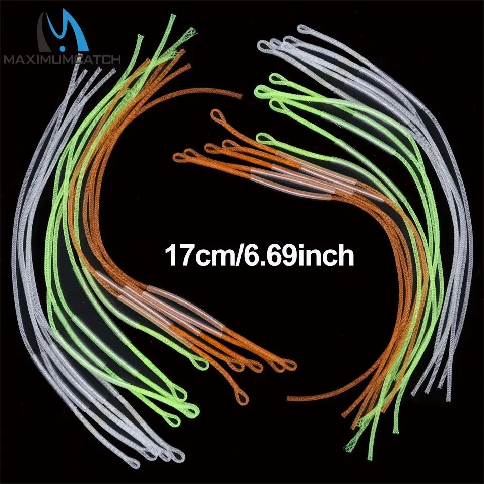 Maximumcatch 10pc 30LB/50LB Braided Fly Fishing Line Loop Connector 17cm Multi Color Nylon Fly Loop Line Connector