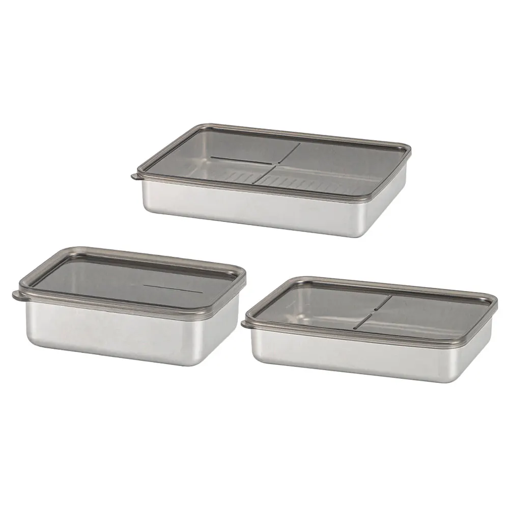 

3pcs Food Containers 400ml 800ml 2000ml Stainless Steel 304 Fridge Freezer Boxes Keep Fresh Airtight Storage Kitchen ganizer