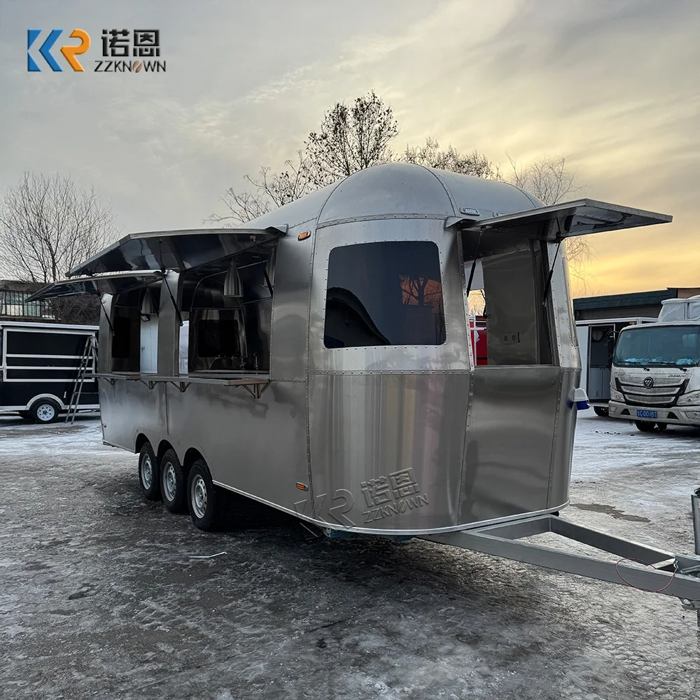 Fully Equipped Food Truck Mobile Pizza Trailer Hot Dog Cart USA Customized Food Trailer With Professional Kitchen Setup