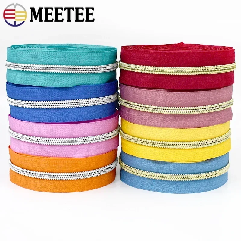 5# Zipper Tape for Bag Plastic Nylon Zippers Per Meter Clothes Wallet Coil Zips Shoes Purse Repair Kits DIY Sewing Accessories