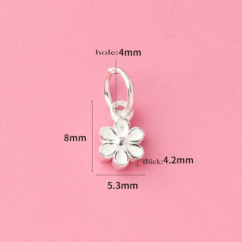 1pc 925 Sterling Silver Sakura Flower Charm Pendant Solid Silver Charm DIY Bracelet Necklace Making Fine Jewelry Finding