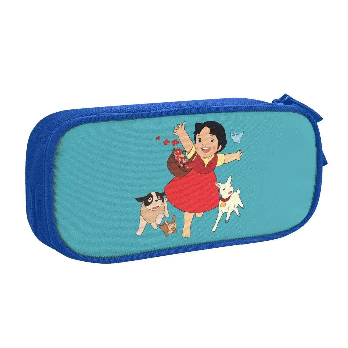 Custom Alps Mountain Girl Happy Heidi Pencil Case for Girl Boy Large Capacity Anime Cartoon Goat Pen Bag Box Stationery