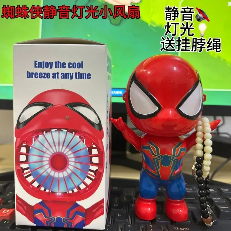 Mini Ventilador Elétrico Portátil, Carregamento USB, Longa Duração, Silencioso, Desenhos Animados, Maravilha, Homem-Aranha, Homem De Ferro, Pequeno, Brinquedos, Ornamentos