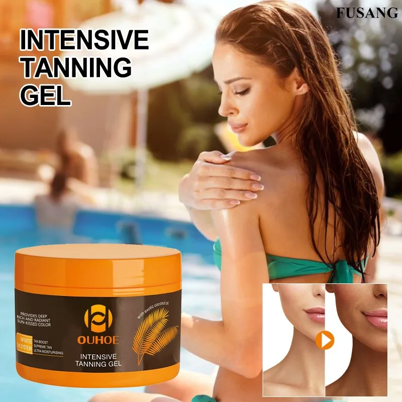 150g Women Powerful Tanning Cream Summer Beach Quick Self-help Tanning Booster Body Brown Bronzer Oil Man Natural Bronzer Lotion