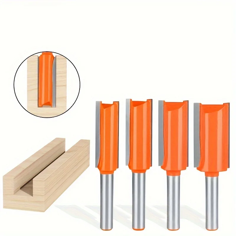  مجموعة لقم توجيه عرقوب 4 قطع 8 مم - لقم الحز ذات الحافة المزدوجة لأعمال النجارة، مثالية للتشذيب والتوجيه بدقة #1