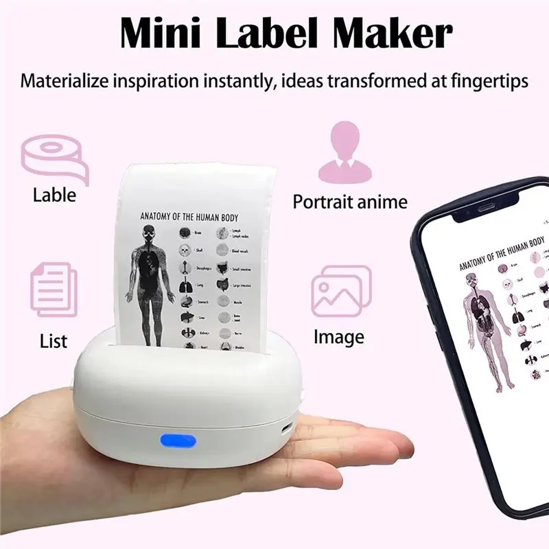 New Arrivals-Sticker Printer, Portable Thermal Sticker Maker, Mini Bluetooth Label Maker Machine