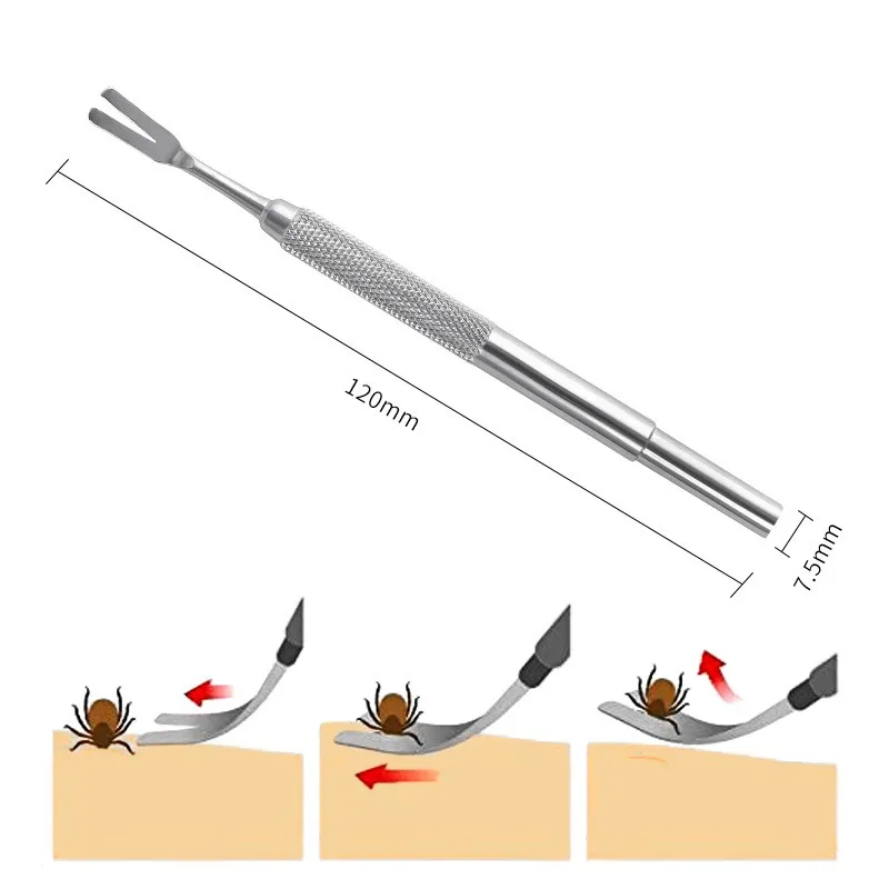 Dog Lice Clipping Tick Clipping Stainless Steel Pet Flea Treatment Tick Removal Tool Set Fork Tweezers Clip for Dog Cat Supplies