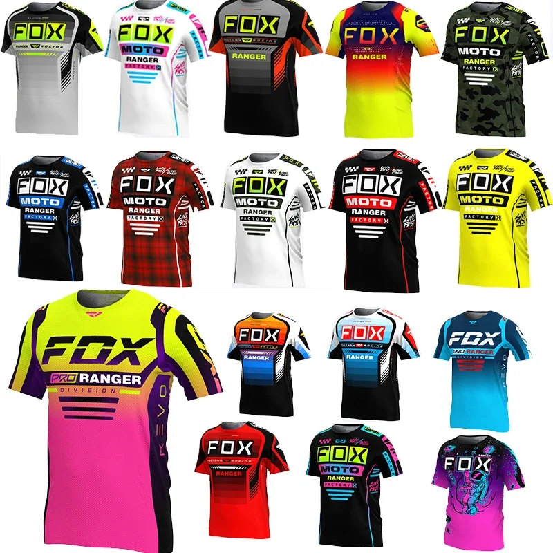 

2024 Summer Short sleeve Men's MTB Race Downhill Jersey Mountain Bike Motorcycle Cycling Cross-country Shirt Ciclismo Jersey MX