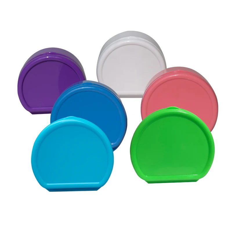 Dental Denture Box Plastic Retainer Case Portable Multiple Colors Braces Orthodontic Case Dental Retainer Box Old People
