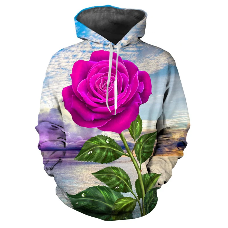 Autumn Colorful Flower 3D Print Hoodies Men Women Fashion Casual Sweatshirts Oversized Hoodie Pullovers Tracksuit Clothing