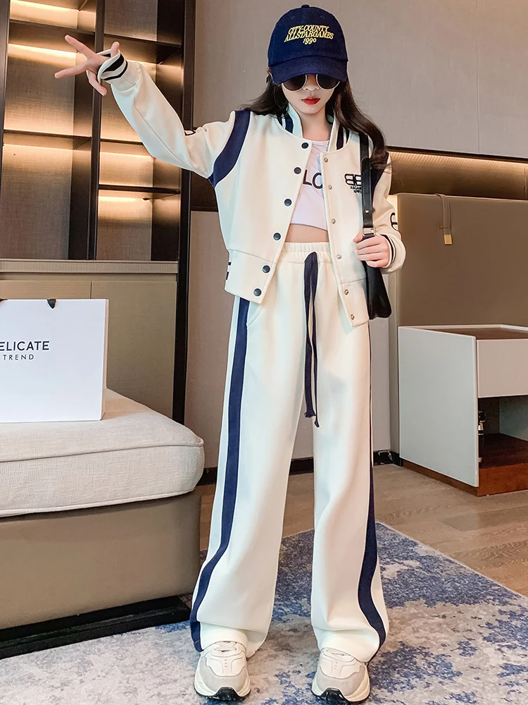 spring-fashionable-girls-baseball-outfit-set-cotton-korean-style-two-piece-suit-for-ages-3-14-seasonal-wear-love-expression