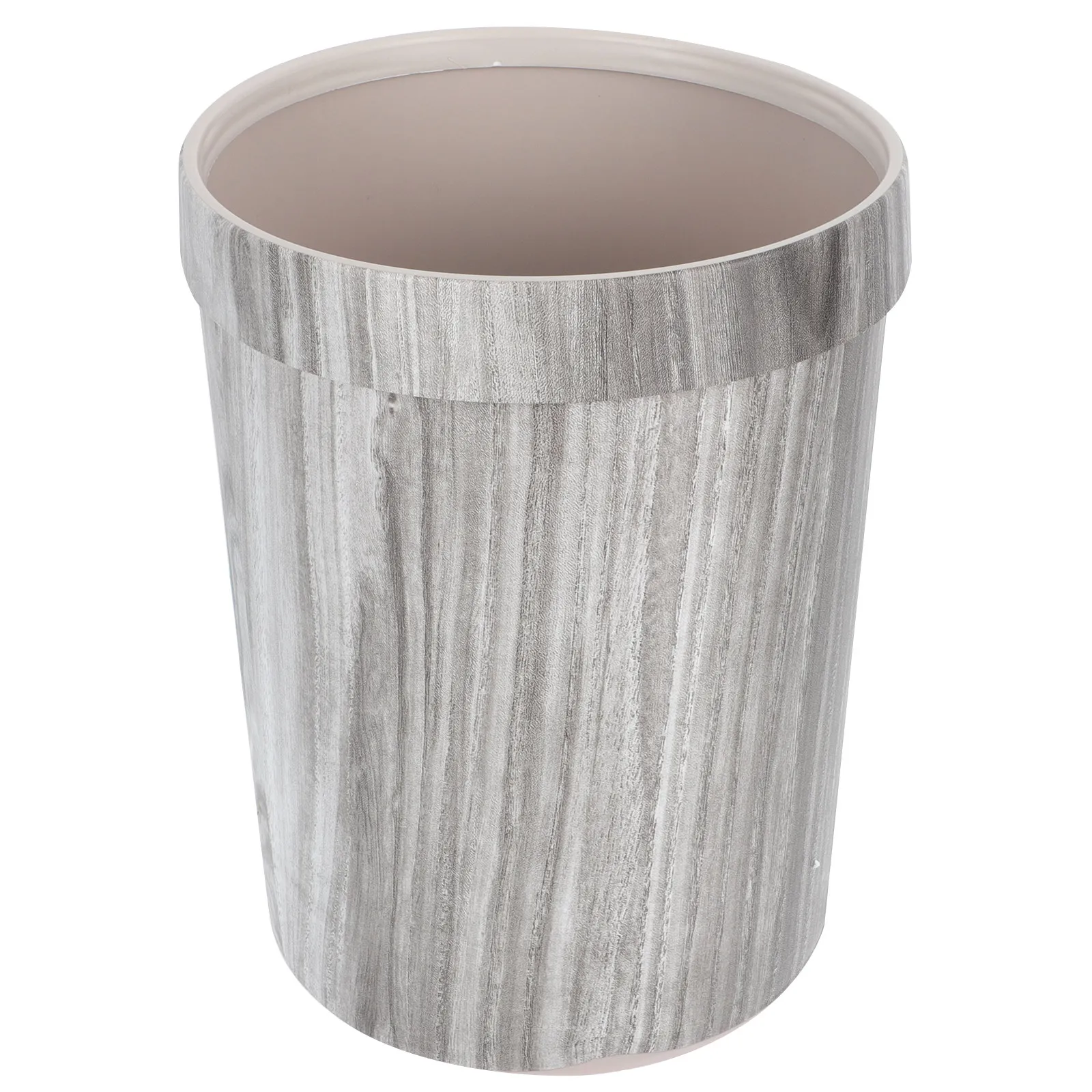 

1 шт. винтажное мусорное ведро в ретро-стиле с текстурой дерева, пластиковый контейнер для отходов для дома, ванной комнаты, отеля, общежития