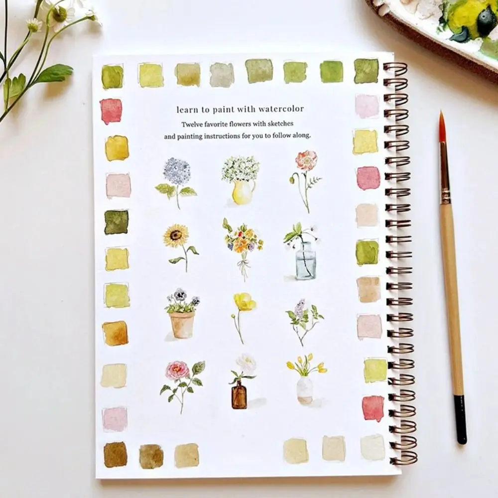 

Beginner-Friendly Watercolor Workbooks with Paint Brush Novelty Watercolor Painting Book Art Crafts Kid Entertainment