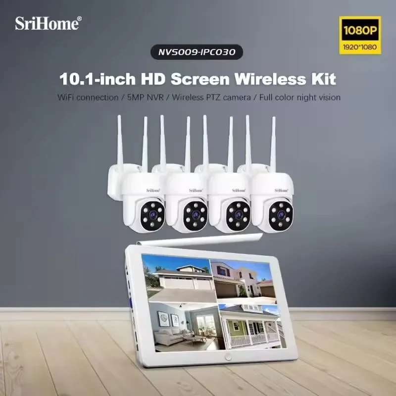 SriHome IPC030 1080P Wifi CCTV Camera Auto Tracking Onvif Rainproof Video Surveillance Mobile Remote View Security PTZ IP Cam