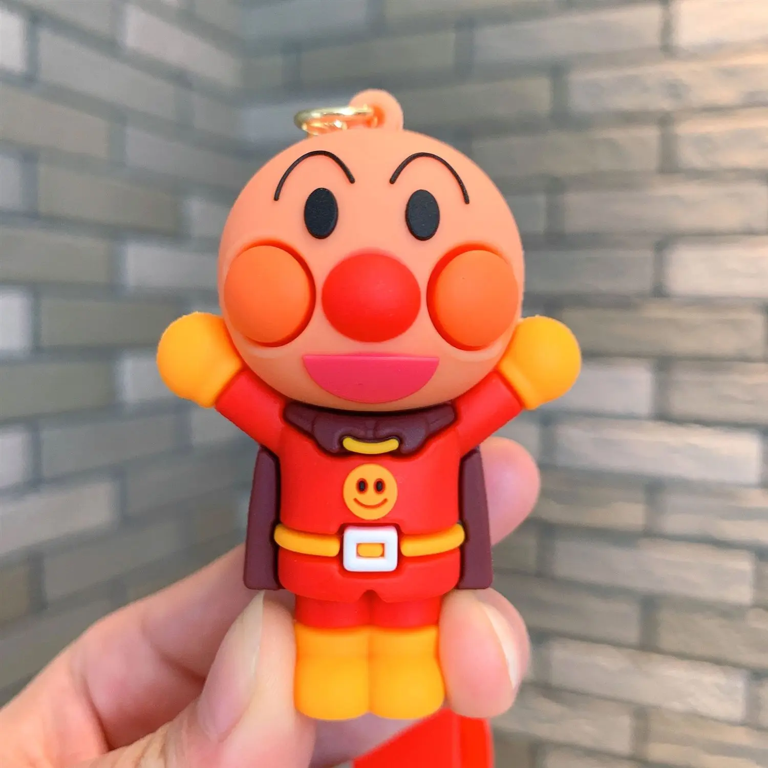 Nouveau porte-clés Anpanman en silicone 3D, figurine de dessin animé, cadeau, porte-clés de voiture, breloque de sac