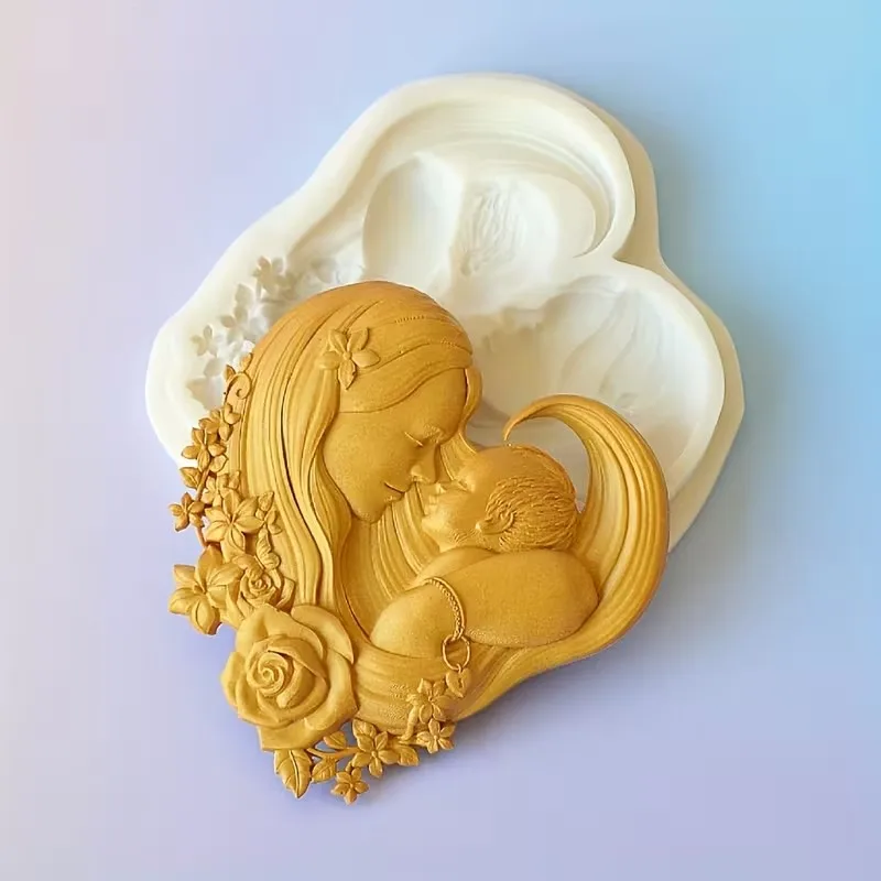 1pc diy silicone cake mold with mother and youngsters design-ideal for milk mousse,chocolate,fondant baking-reusable kitchen - view 4