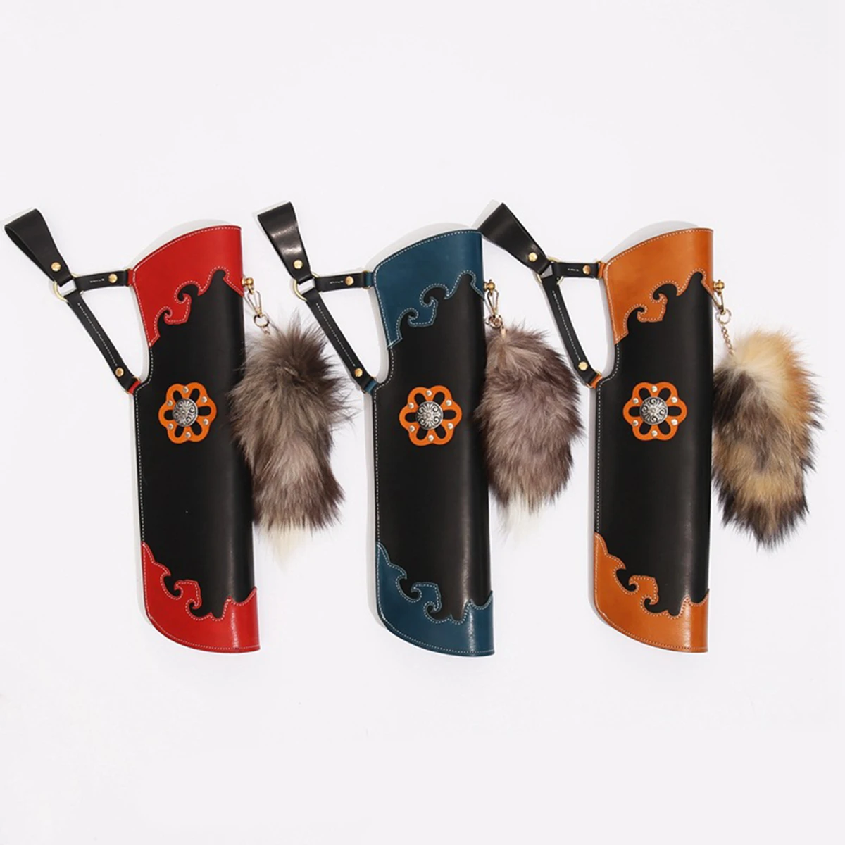 

Waist-Mounted Quiver Portable Hip Quiver Recurve Bow Cowhide Quiver Arrow Bag for Archery Training Shooting Hunting Accessories