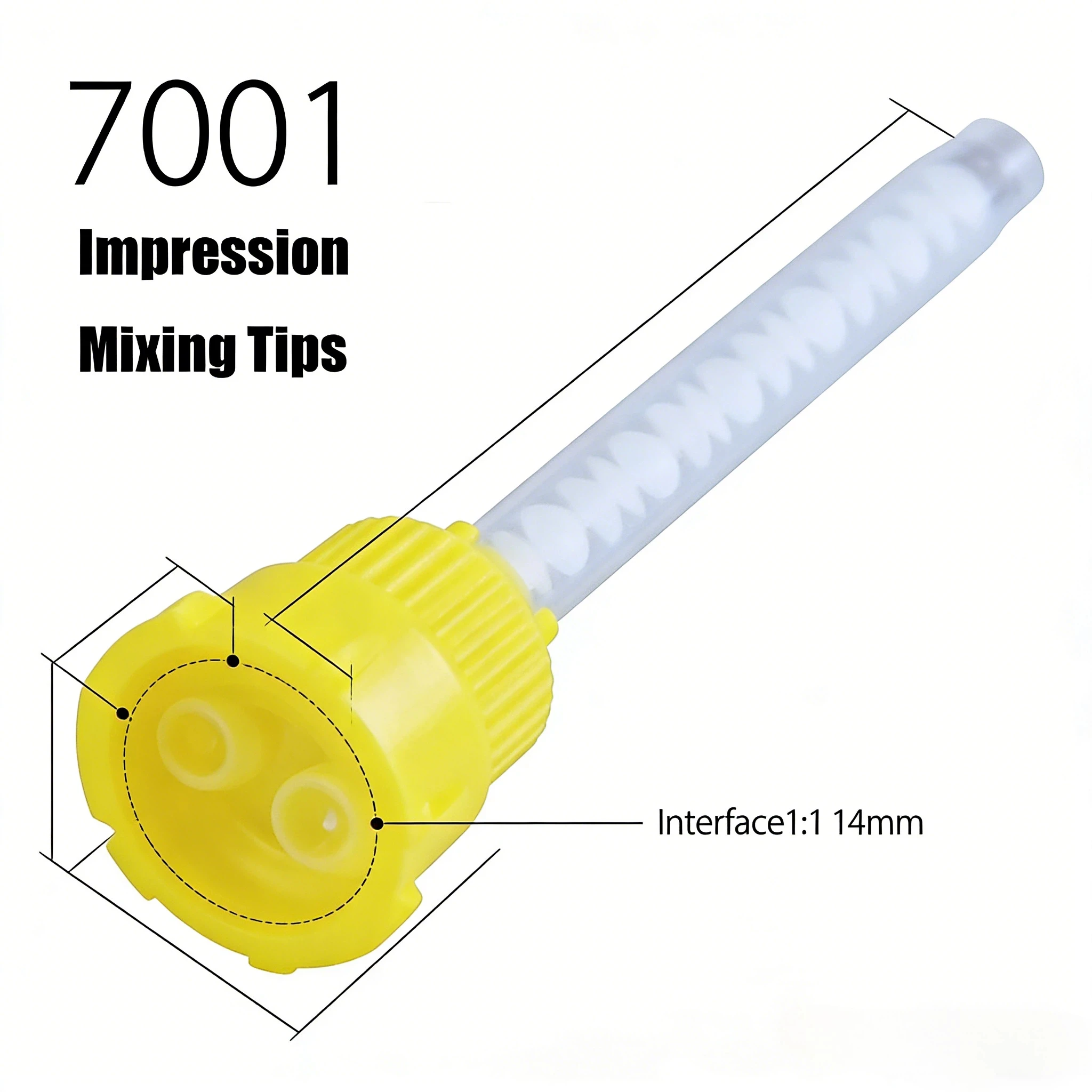 

50 шт. Стоматологические материалы: силиконовые резиновые насадки для смешивания, одноразовые насадки для оттискных материалов, трубки для смешивания