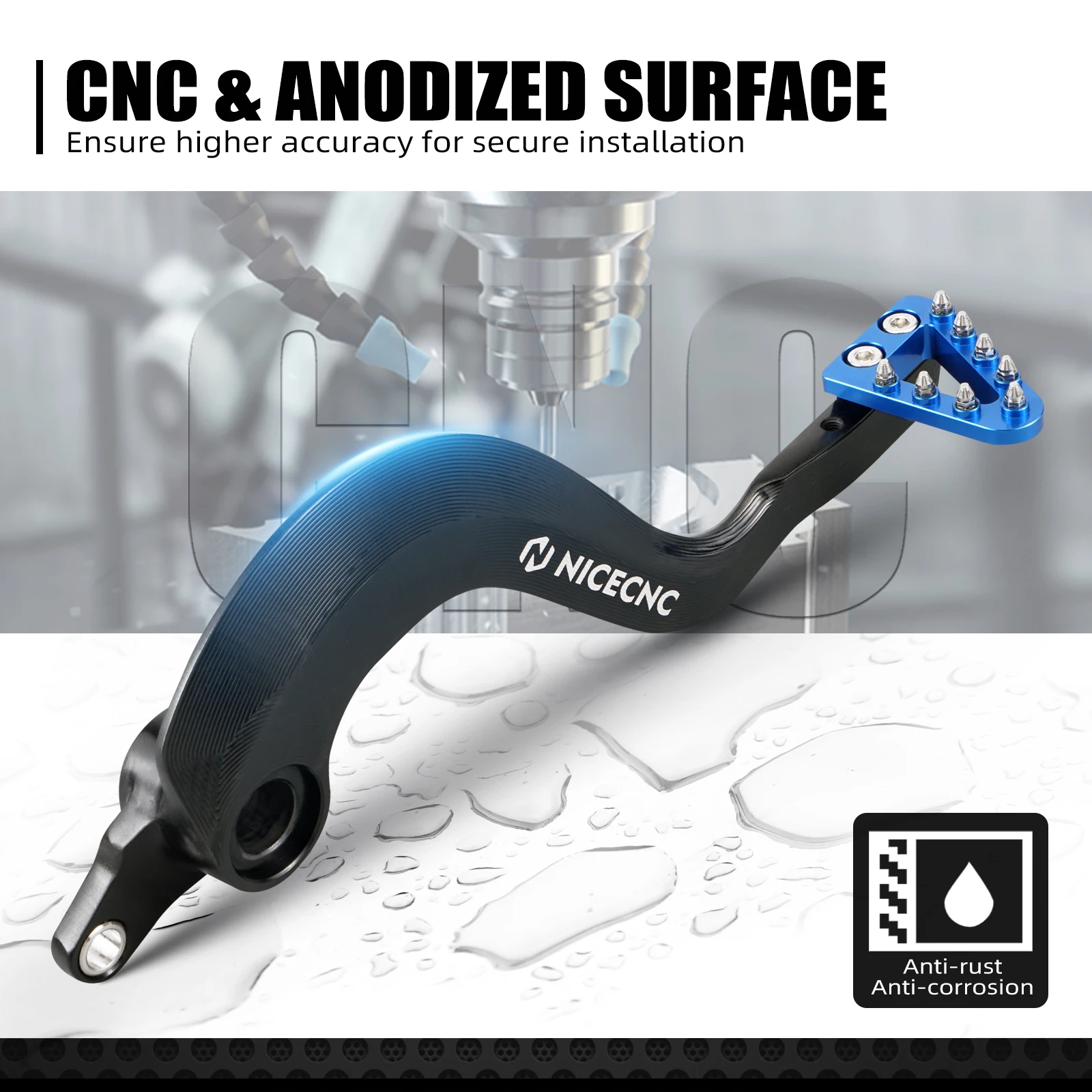 NICECNC Für Yamaha YZ125 YZ125 YZ250 2005–2024, YZ125X 2017–2023, YZ250X 2016–2023, verstellbarer, geschmiedeter Aluminium-Bremspedalhebel – Detail 7