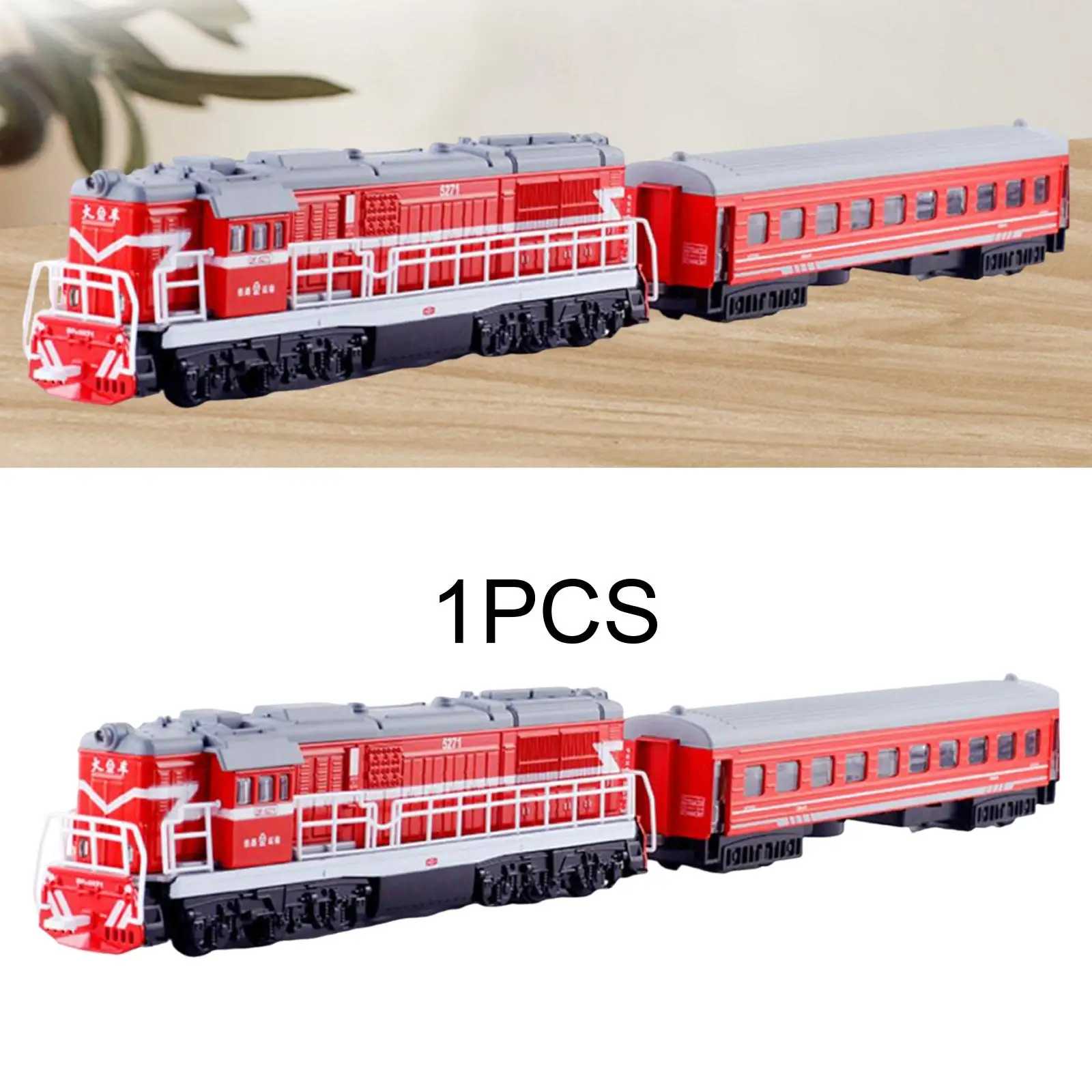 Simulation Classical Train Set Train Model Ornament Decorative Sound and Light