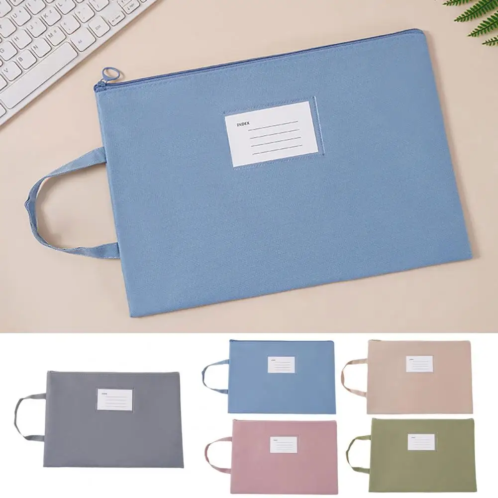 Office File Storage Waterproof Portable File Holder with Lanyard Zipper Closure for Office Supplies Organization Work File