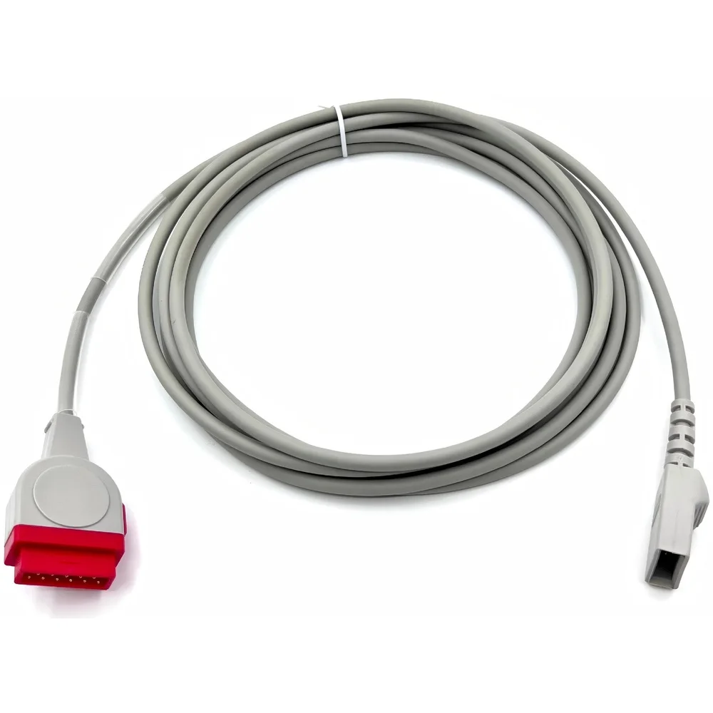 IBP Invasive Blood Pressure Adapter Cable, TPU Medical Grade, for Patient Monitor Pressure Transducer Connection, CE Class I