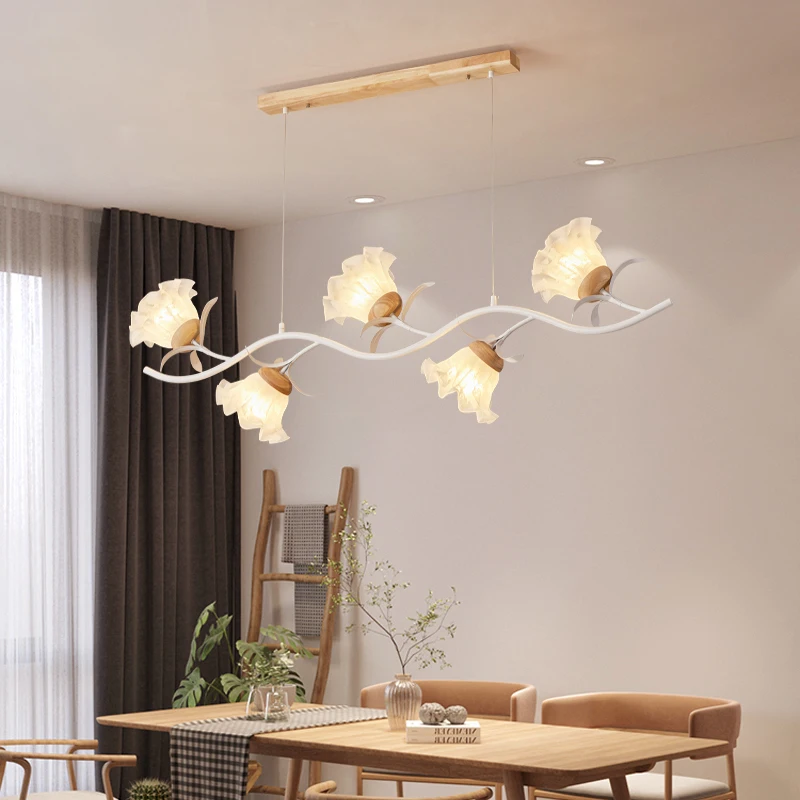 Dining Room Hanging Lamp Creativity Flower Restaurant Pendant Lamp Nordic Modern Kitchen Pendant Light Hotel Home Decor Lamp