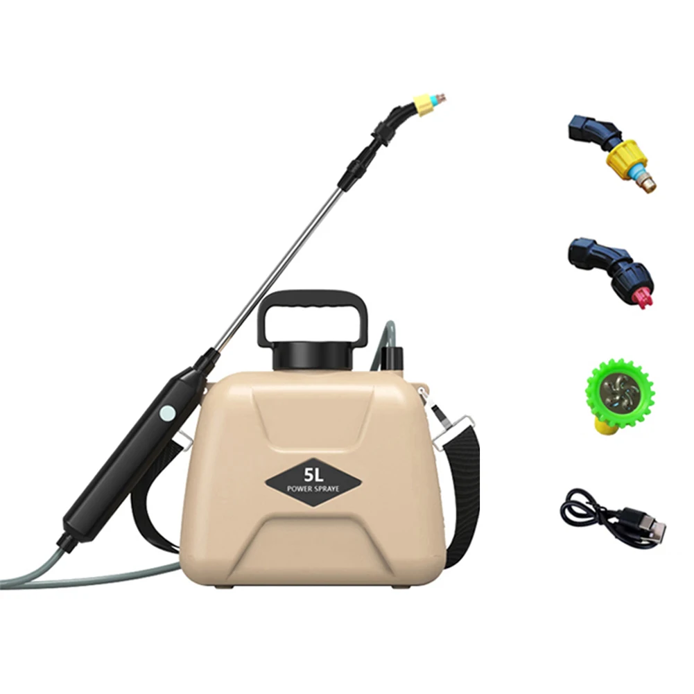 

5L Electric Weed Sprayer with Telescopic Rod Plant Mister Sprayer USB Charging Garden Irrigation Sprinkler Garden Watering Tool