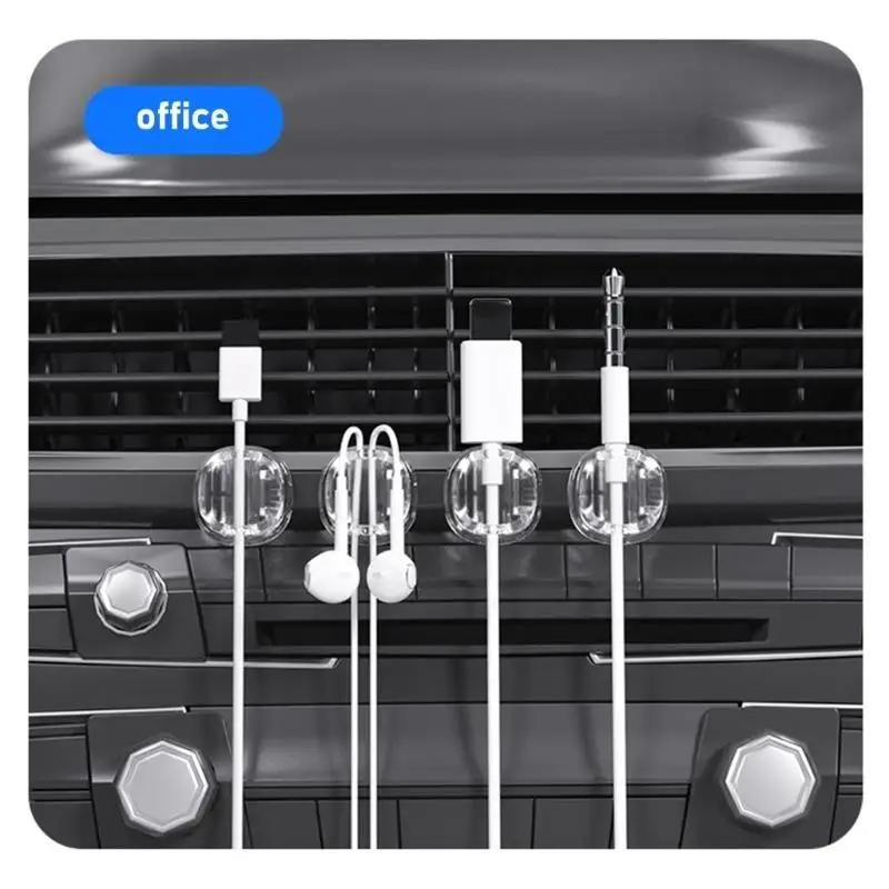 652F 3Pcs Strong Adhesive Cord Organizers Clear Color Cable Management Clips for Phon