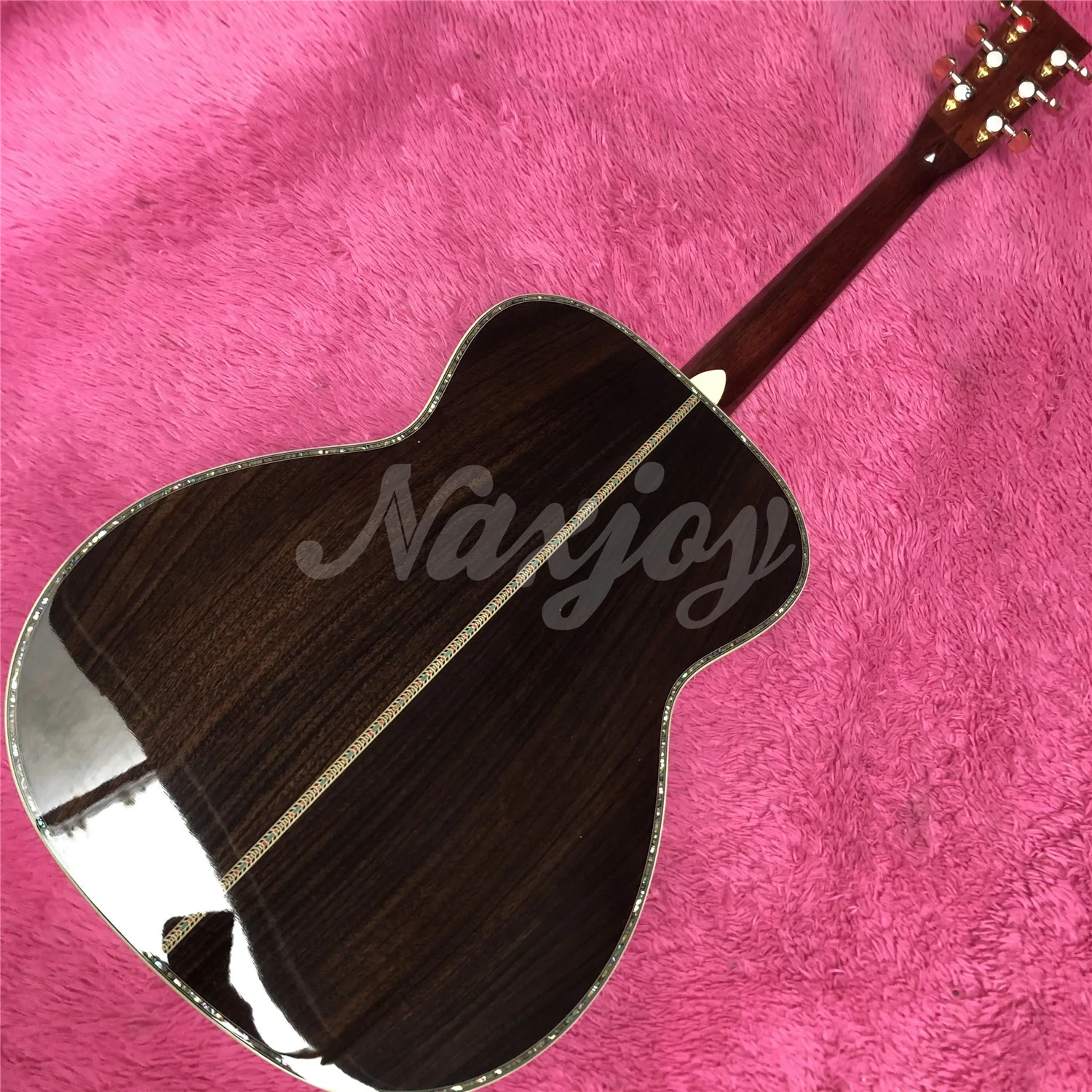 Retro Solid Spruce Acoustic Guitar Abalone Ebony Fingerboard 40 Inches OM Type Rosewood Back and Sides