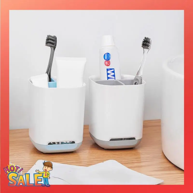 

Toothpaste Holder Large-Toothbrush Holder With Anti-Slip Bottom, Organizer Storage Detachable