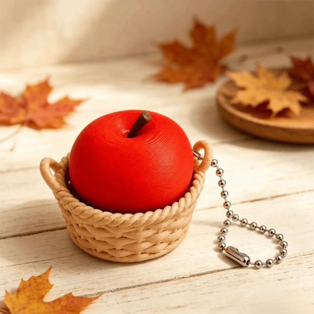 Simulation Fruit 3D Printed Keychain 3D Printed Simulation Vegetables Clicker Keychain Food Shaped Cute Reduce Pressure Keychain