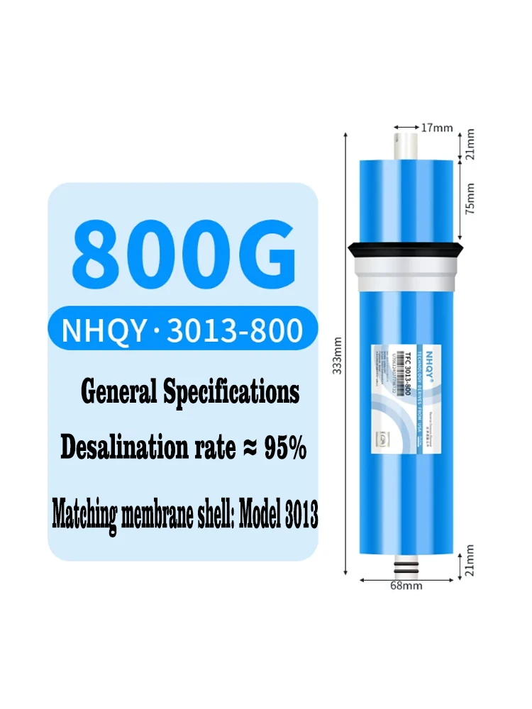 Membrane de filtration par osmose inverse TFC 3013-800, 2 pièces, 800gpd, cartouches de filtre à eau, système de filtration ro