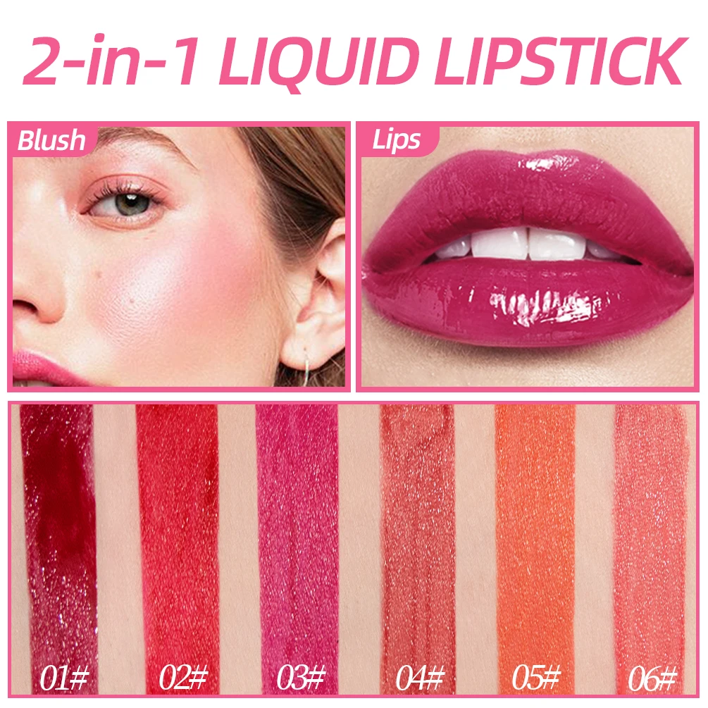 QIBEST Mirror Water Lip Gloss Makeup Velvet Waterproof Moisturizing Long Lasting Lip Tint Lipstick Cosmetic Beauty Lipgloss