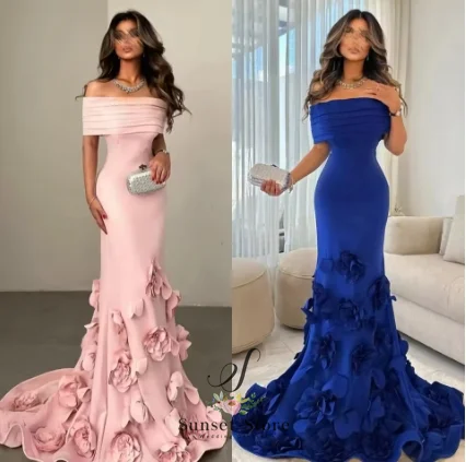 Vestidos de baile de sereia personalizados com flores decoram vestidos de noite formais فسات Бamkaatuuritats плаgandaе ж dikaliе kuinnen kukusishч yah2025