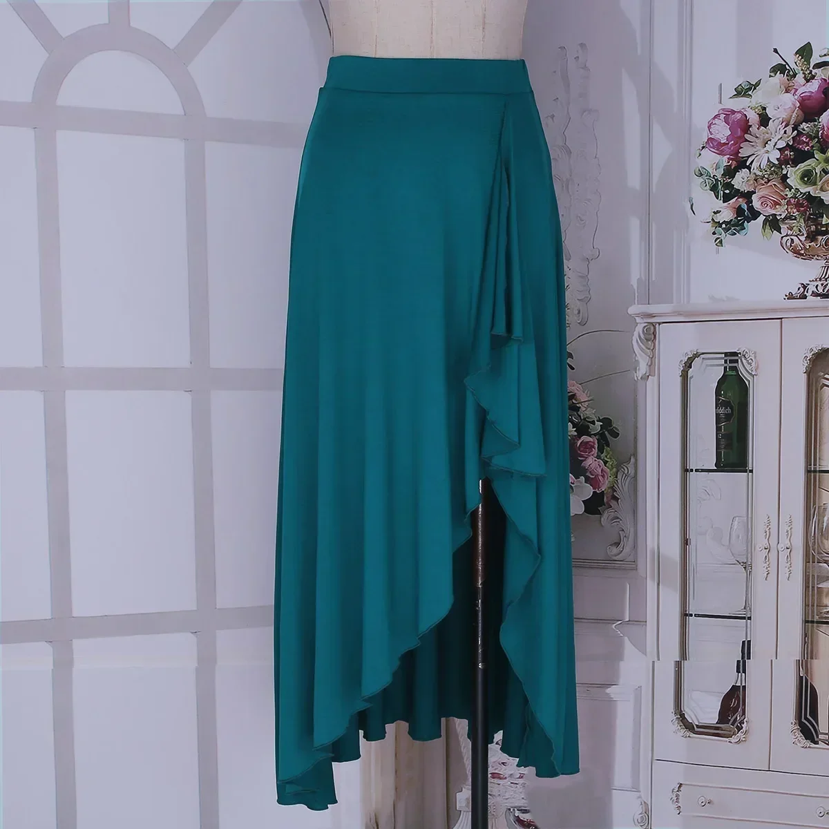 不規則なダンススカート女性のためのロングバレエスカートフラメンコラテンダンスタンゴセビリアナス衣装ベリーダンススカートガールダンスウェア