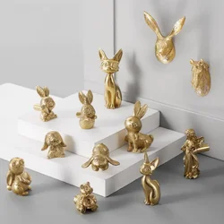 Full Copper Furnitue Handle Single Hole Drawer Door Knob Gold Monkey Rabbit Shape Wardrobe Cupboard Cabinet Door Handles Pulls