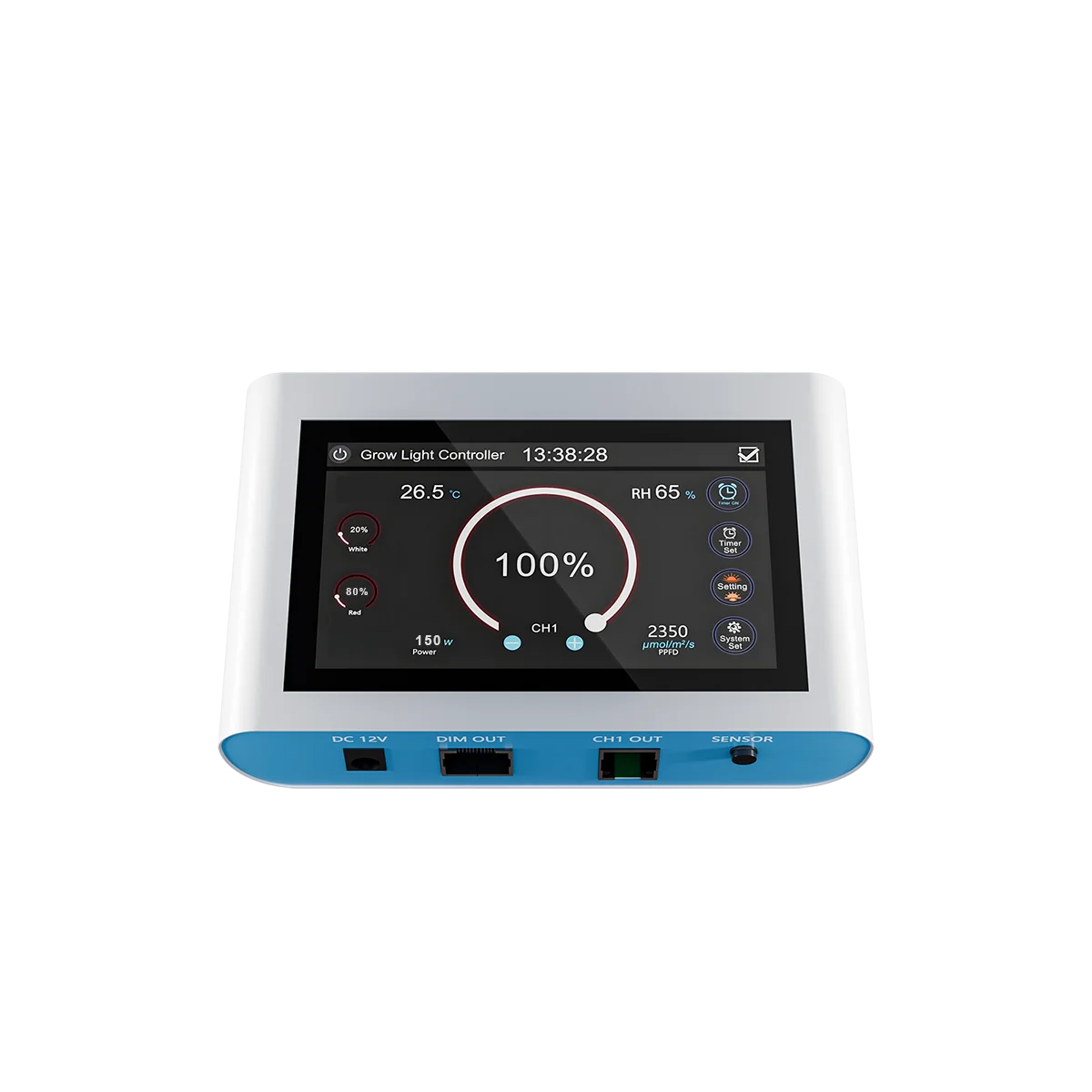Intelligent Light Emitting Diode Agricultural Planting Light Controller RJ45 + RJ14 Control Port Remote Control
