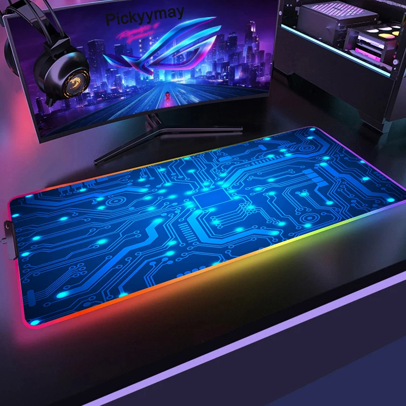 

Large LED Desk Mat Computer RGB Mousepad High Tech Style 90x40cm Backlight Keyboard Mat Table Carpet Gaming Mouse Pad Mausepad