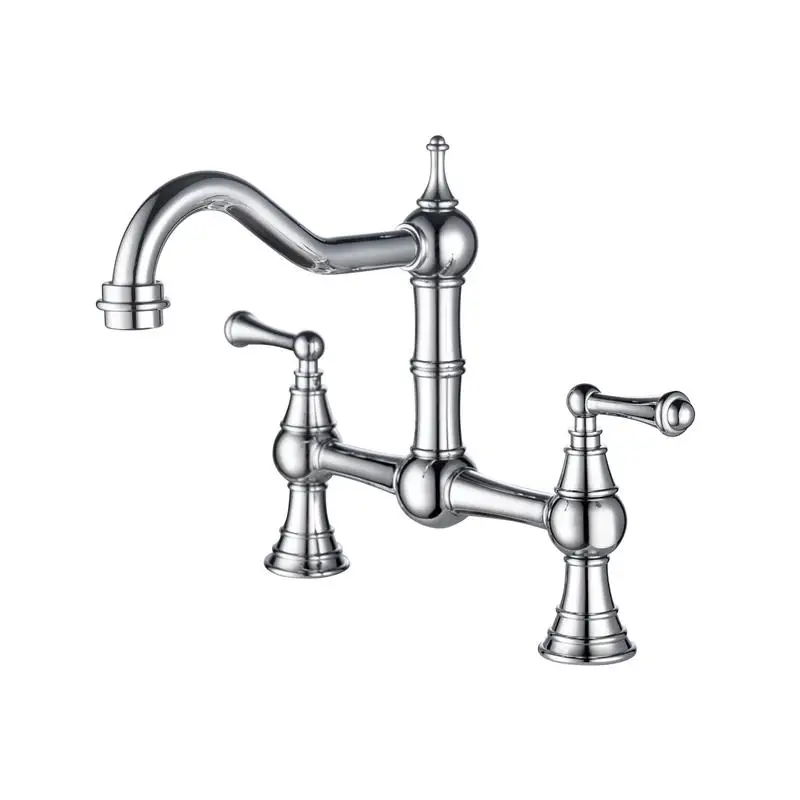 

Traditional Widespread Double Handle Kitchen Faucet with Classic Handles